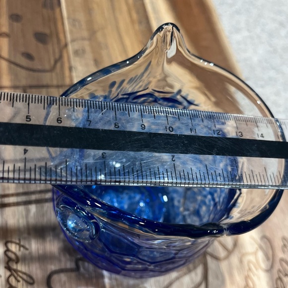 Vintage hand blown cobalt blue glass owl - Picture 8 of 13